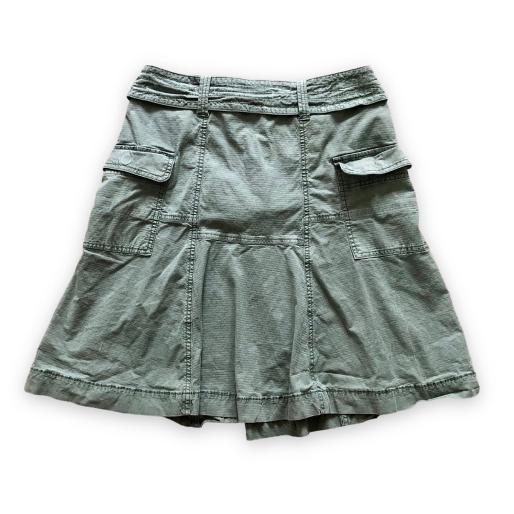 Anthropologie Moss Green Utility Flare A-Line Skirt w/ Pockets 6 - Picture 6 of 11